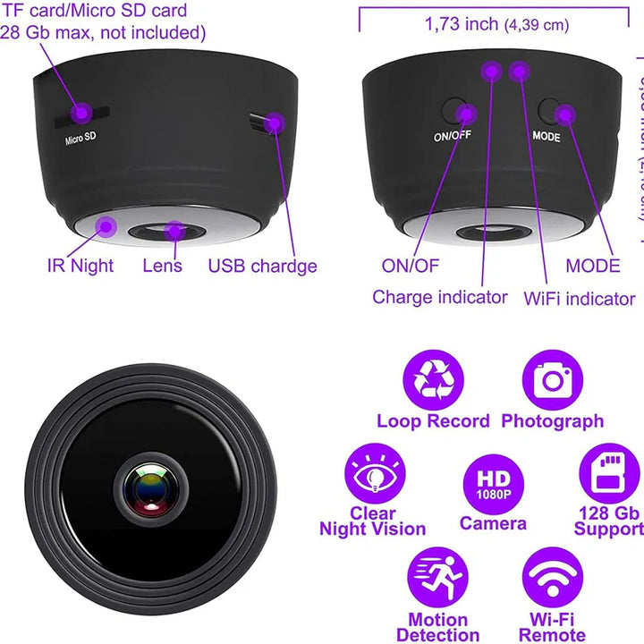Mini camara A9 1080PH espia